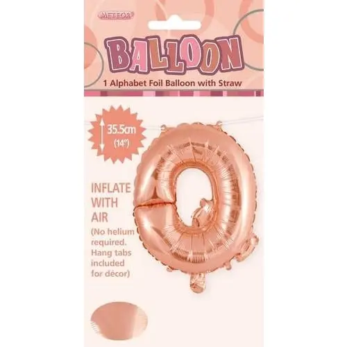 Rose Gold Q Alphabet Foil Balloon 35cm