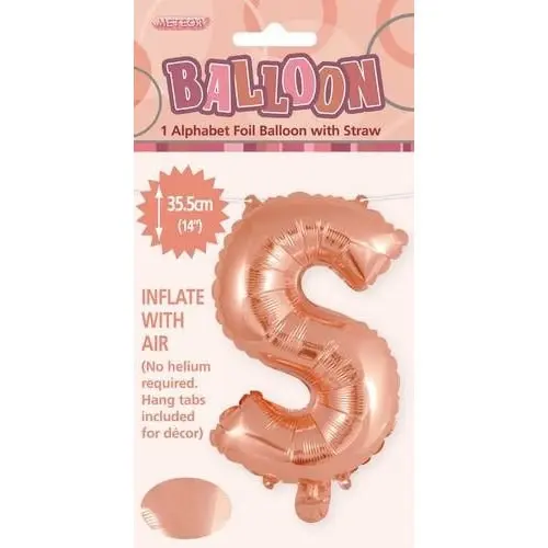 Rose Gold S Alphabet Foil Balloon 35cm