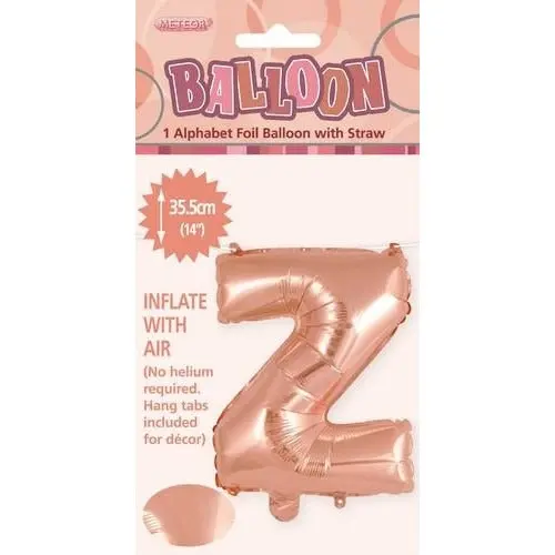 Rose Gold Z Alphabet Foil Balloon 35cm