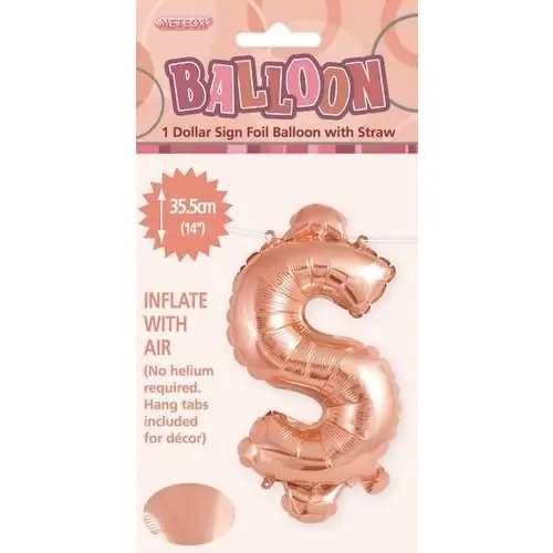 Rose Gold $ Alphabet Foil Balloon 35cm