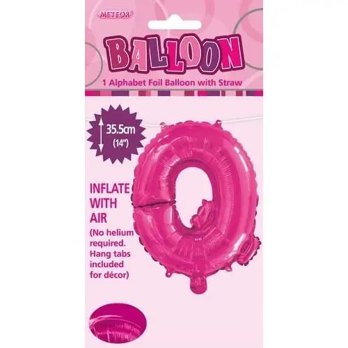 Hot Pink Q Alphabet Foil Balloon 35cm