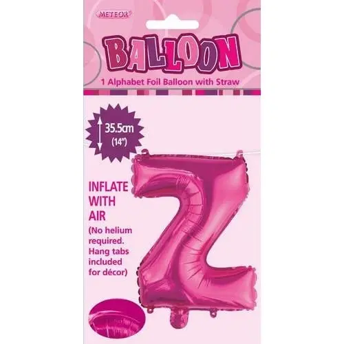 Hot Pink Z Alphabet Foil Balloon 35cm