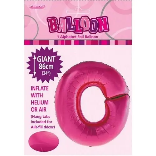 Hot Pink O Alphabet Foil Balloon 86cm