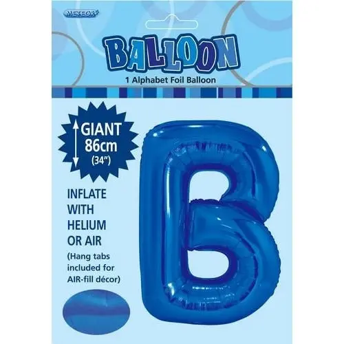 Royal Blue B Alphabet Foil Balloon 86cm