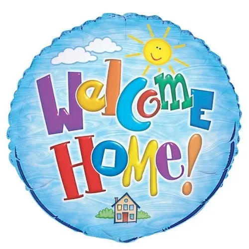 Welcome Home Foil Balloon Packaged