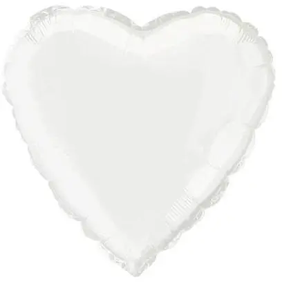 White Heart Foil Balloon