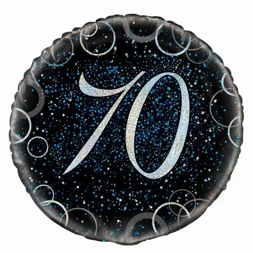 Glitz Blue - 70th Birthday Foil Balloon