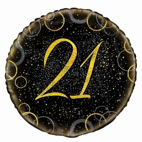 Glitz Gold 21st Birthday Foil Balloon