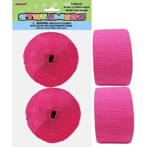 Hot Pink Crepe Streamers