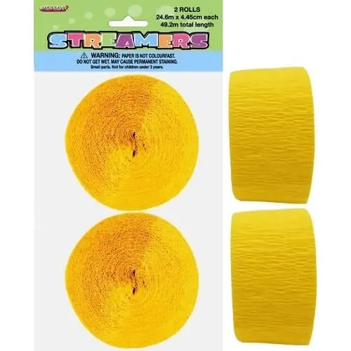 Sunflower Yellow Crepe Streamers