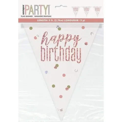 Rose Gold Prism Flag Banner -Happy Birthday