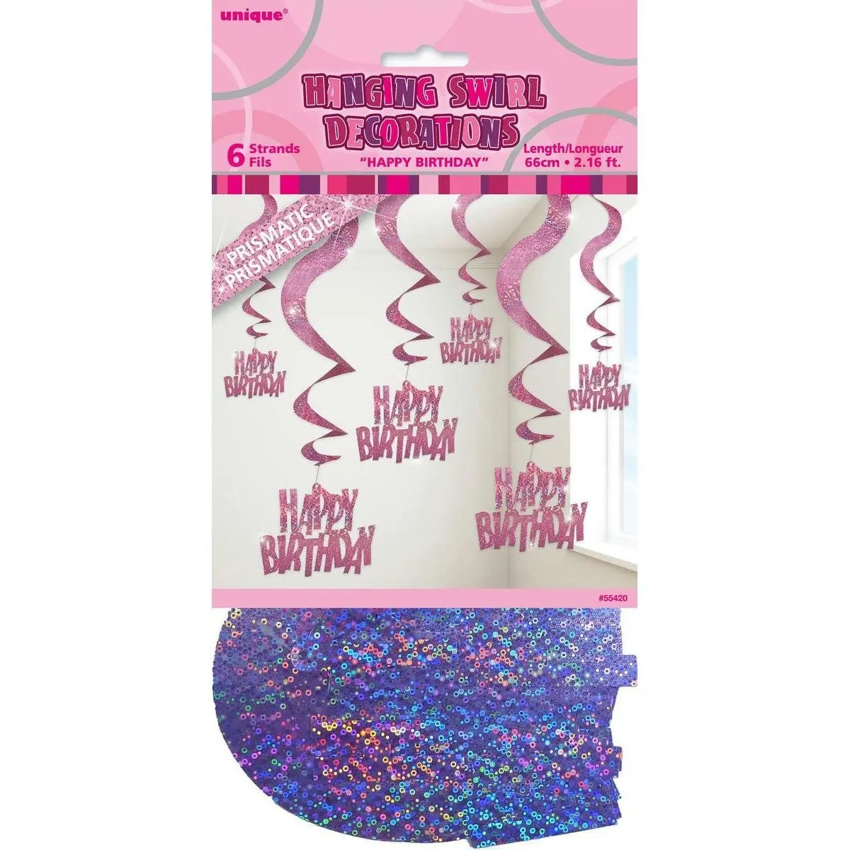 HBday Swirls - Glitz Pink