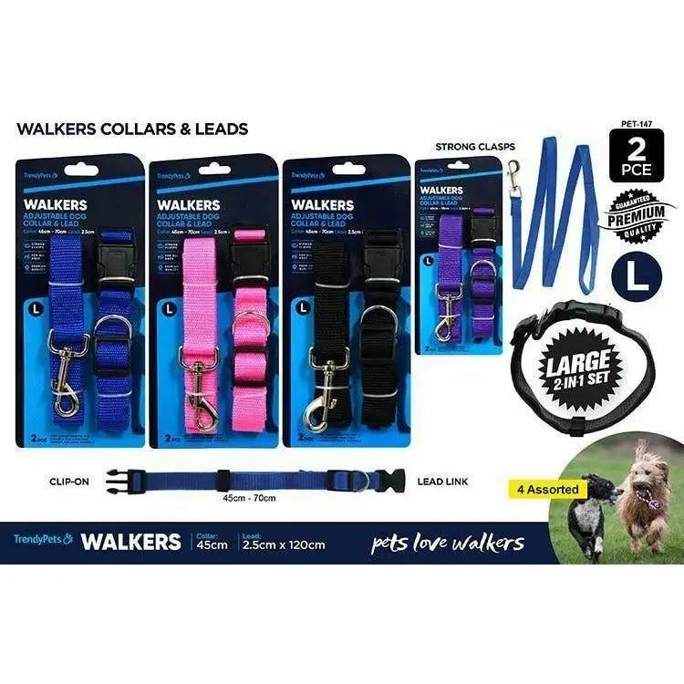 Walkers Adjustable Dog Collar & Lead Large -DIDNT MIGRATE