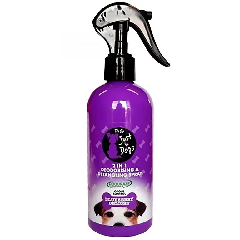 Just 4 Dogs 2 In 1 Deo & Detangle Spray - Blueberry