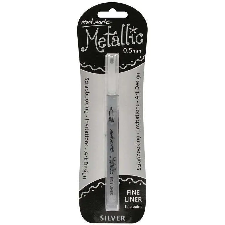 Mont Marte Metallic Marker Fine Point - Silver