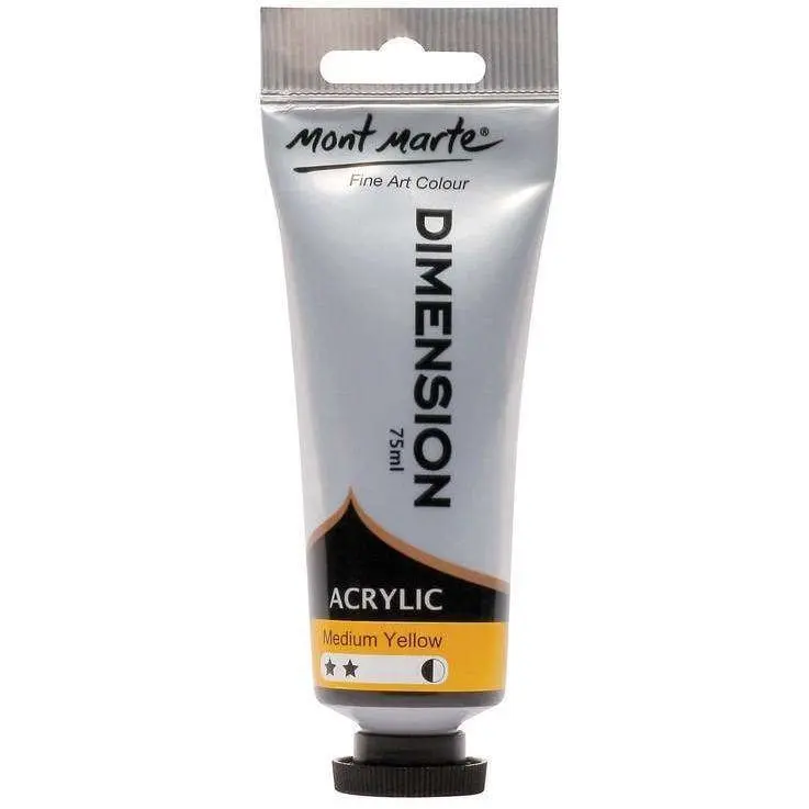 Mont Marte Dimension Acrylic Paint - Medium Yellow