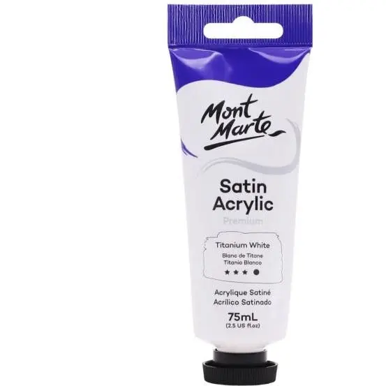 Mont Marte Satin Acrylic Paint - Titanium White