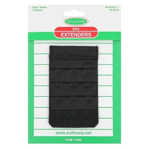 Bra Extender 3 Hooks - Black