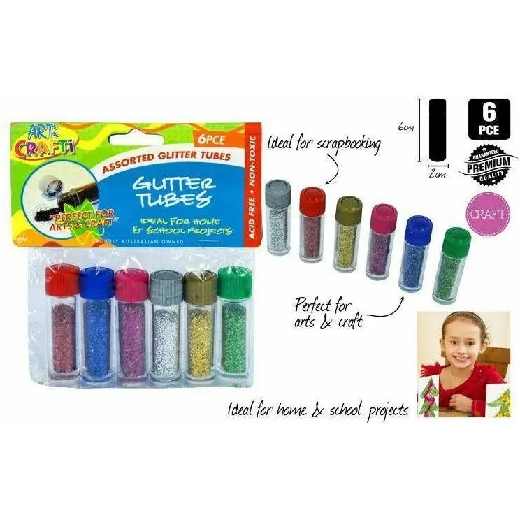 Craft Glitter Tubes - with Screw Tops