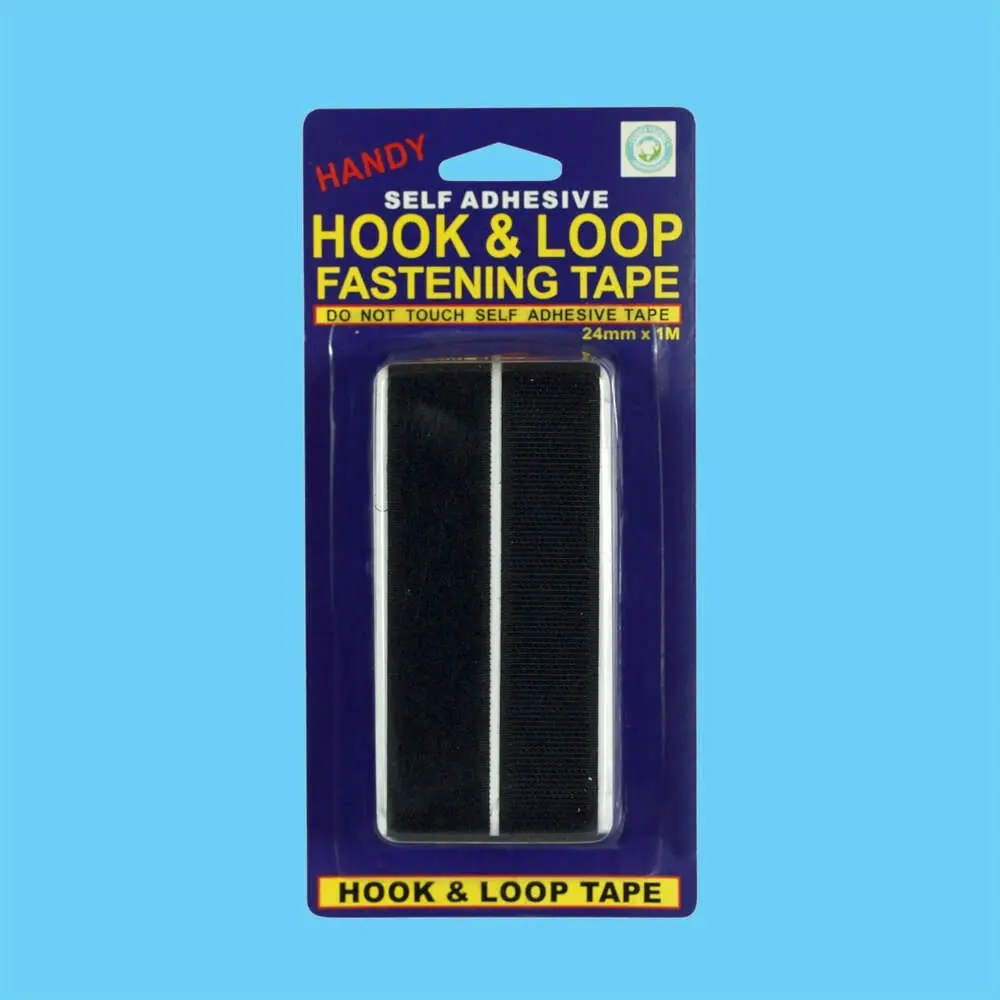 Hook & Loop Fastening Tape Self Adhesive - Black