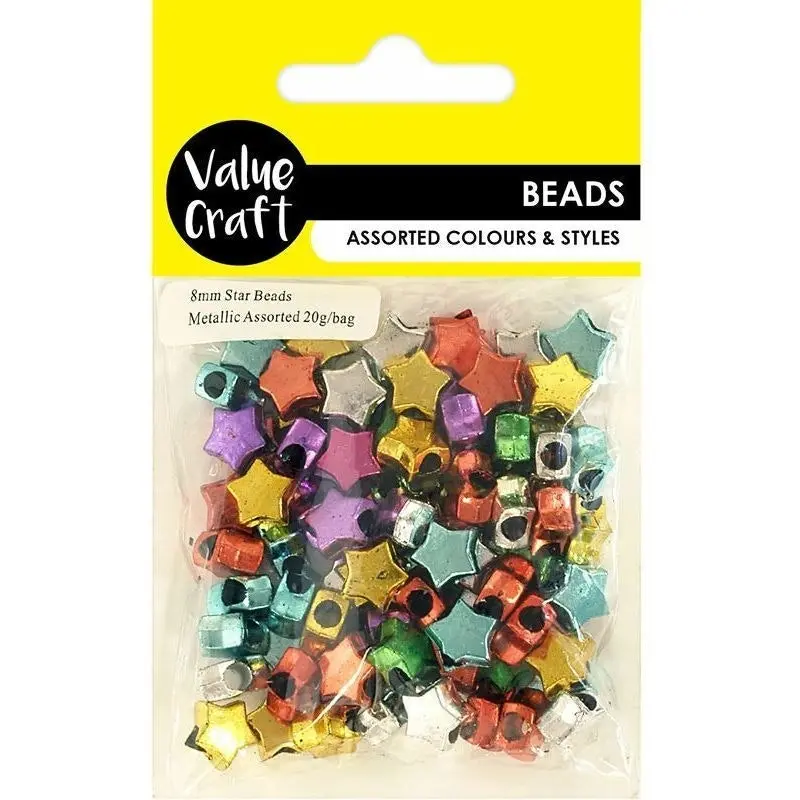 Star Shaped Beads - Metallic