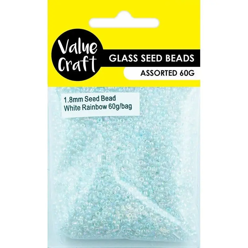 Glass Seed Beads - Iridescent White