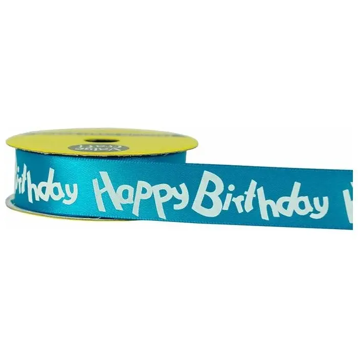 Ribbon Happy Birthday - Blue & White