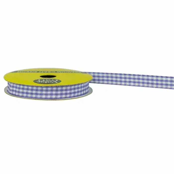 Gingham Ribbon - Lavender