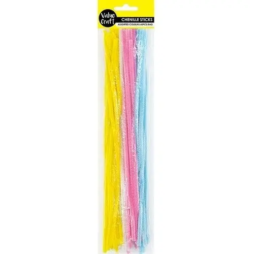 Chenille Sticks Pipe Cleaners - Pastel Colours