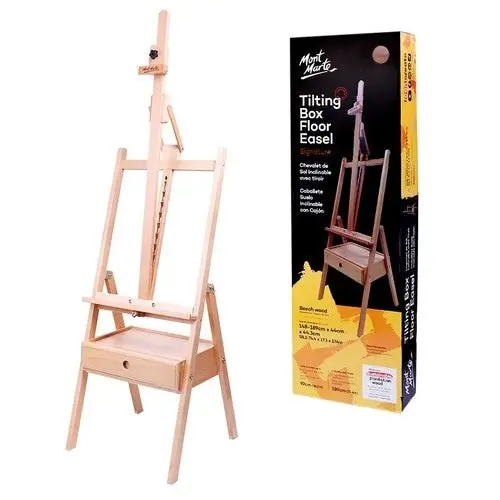 Mont Marte Signature Tilting Box Floor Easel - Beech Wood