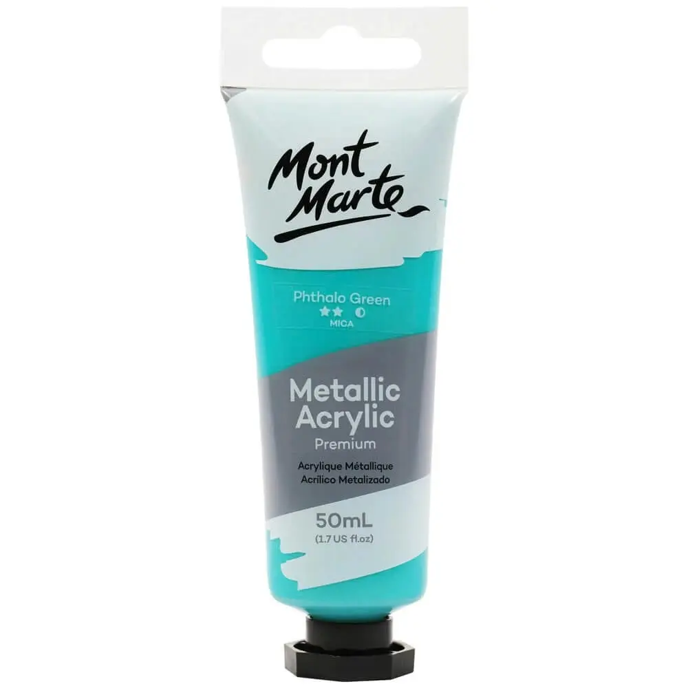 Mont Marte Metallic Acrylic Paint - Phthalo Green