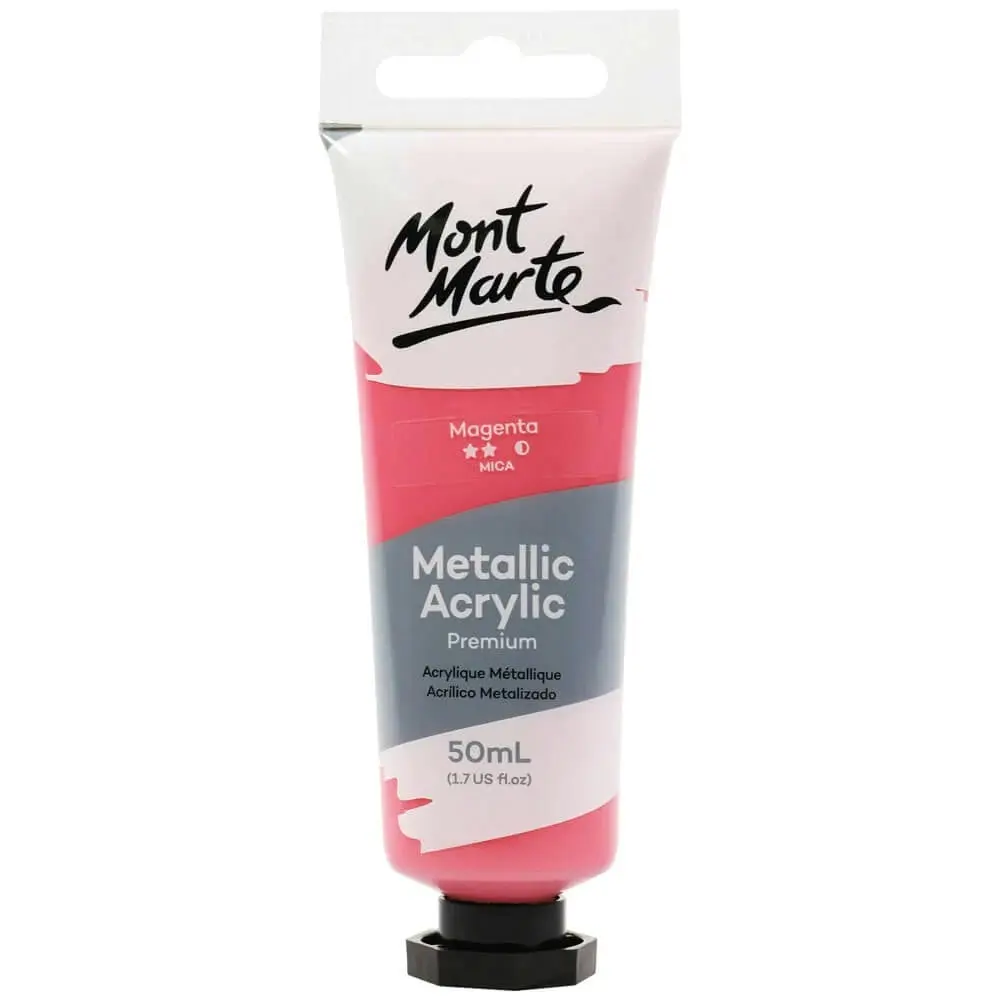 Mont Marte Metallic Acrylic Paint - Magenta