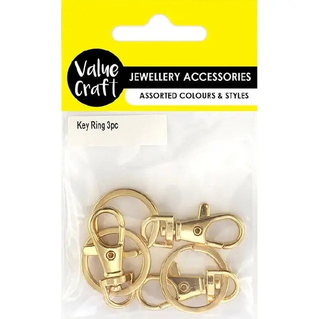 Key Rings Gold - Swivel Clasp