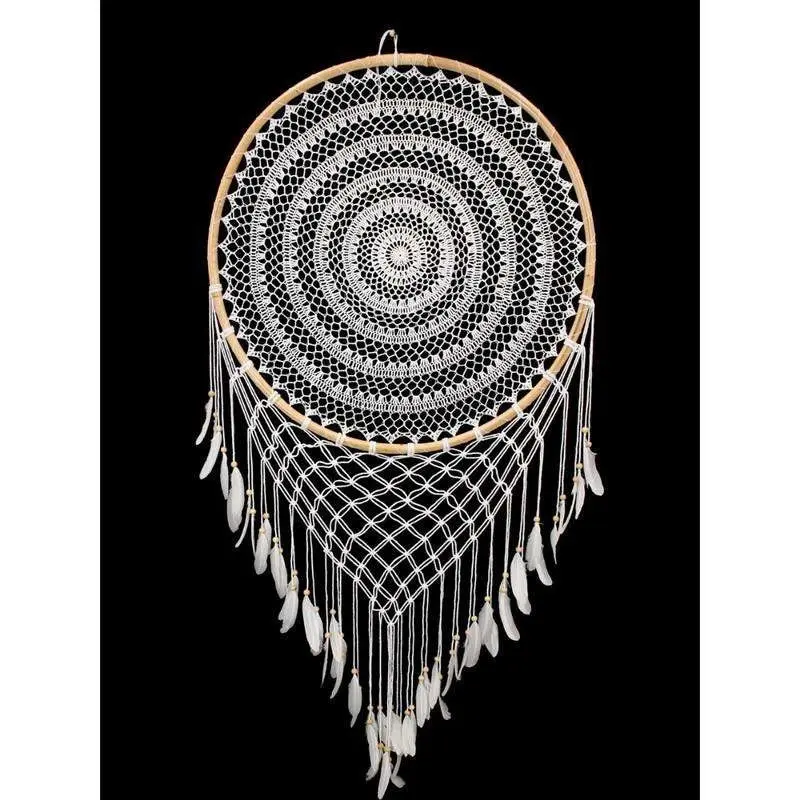 Dream Catcher - Rattan White Crochet