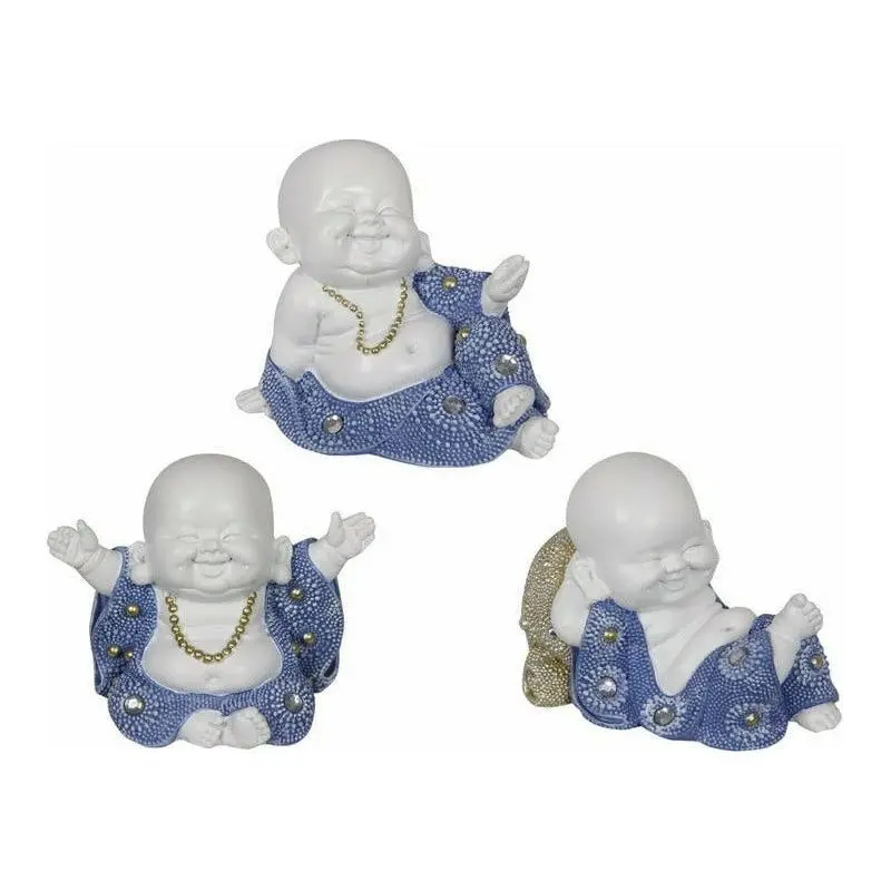 Sitting Buddha Monk - Blue & White