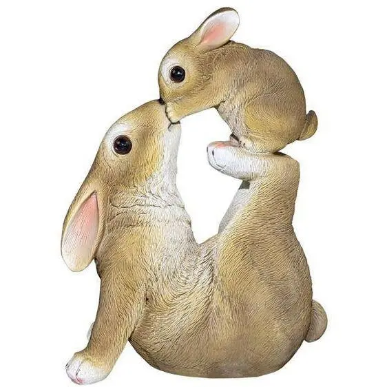 Rabbits Kissing - Mum & Baby