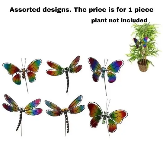 Metal Garden Stake - Butterfly or Dragonfly