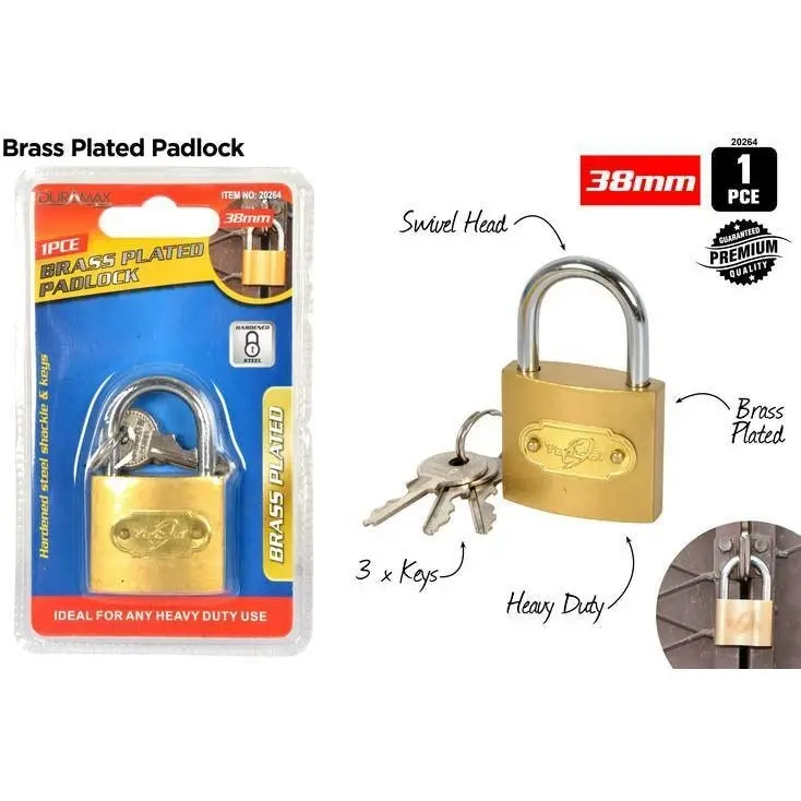 Padlock Brass Plated - DIDNT MIGRATE