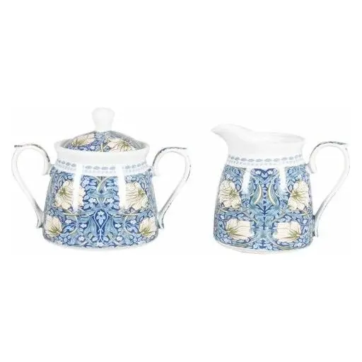 William Morris on Blue Fine Bone China Sugar and Creamer Set