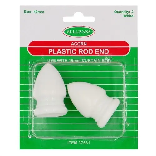 Acorn Plastic Rod Ends - White