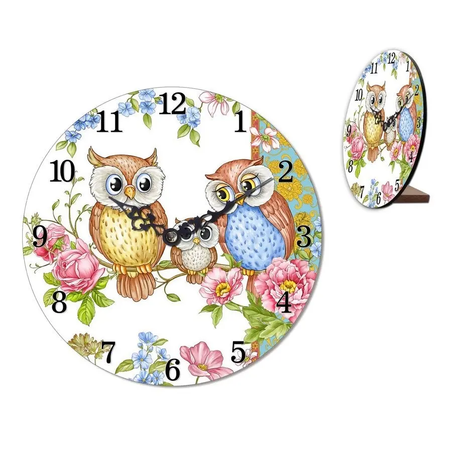 Owls Family - Small Table Clock