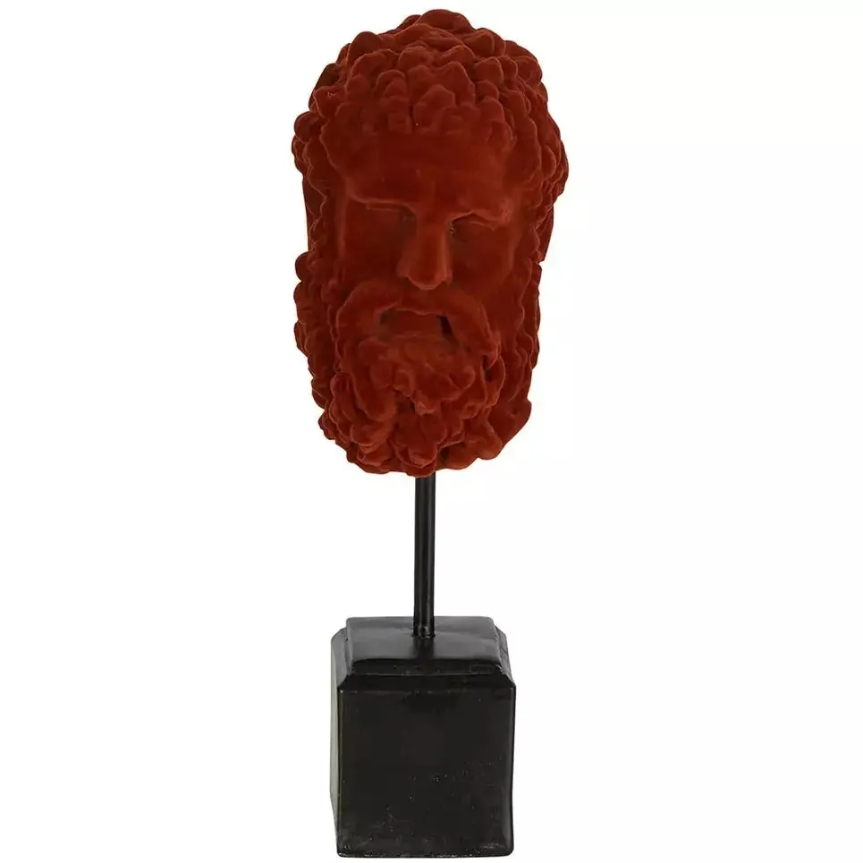 David Flocked Head on Stand Rust Red