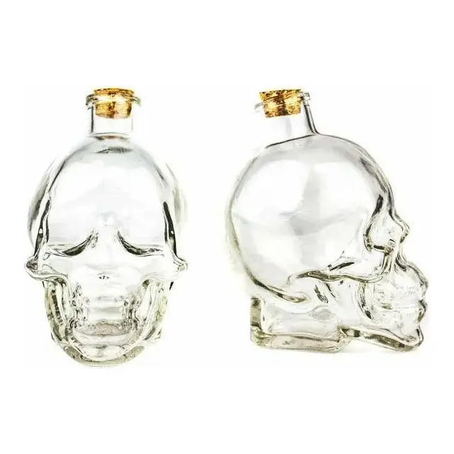 Glass Skull Bottle - Medium