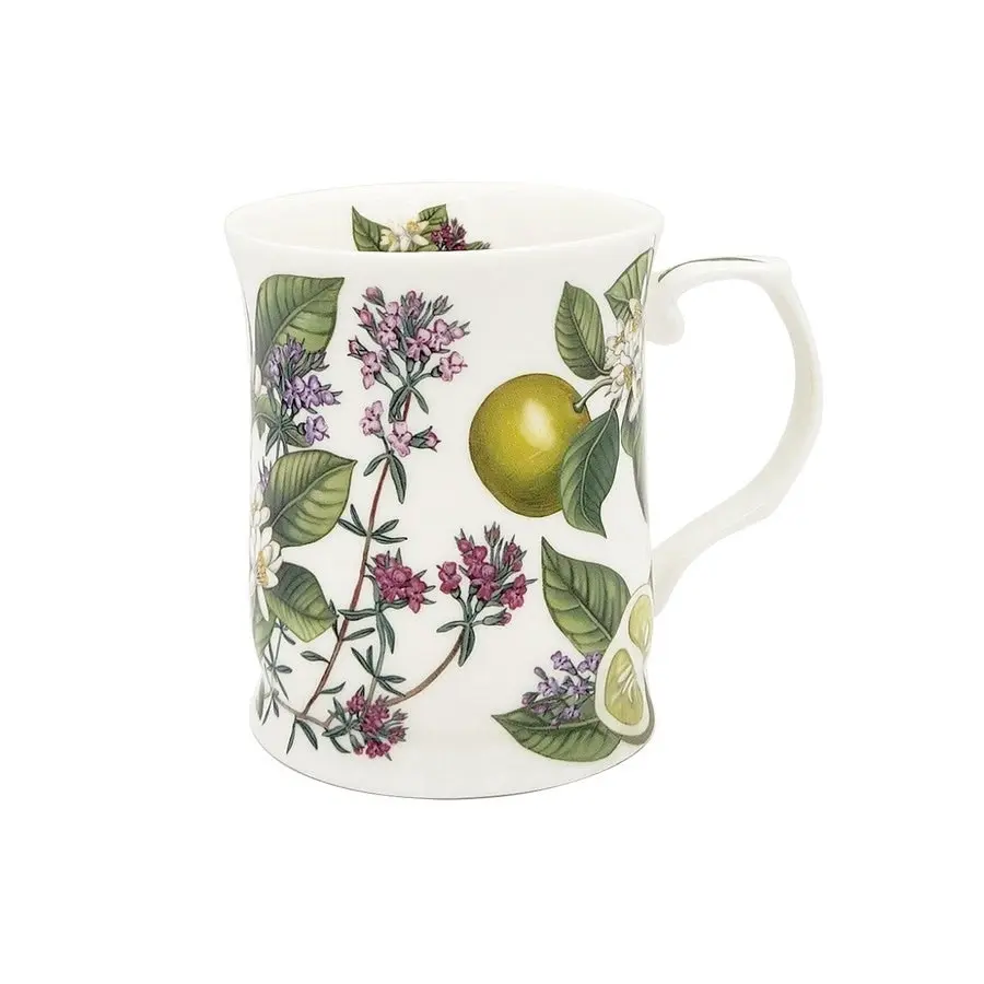 Lime and Flower Fine Bone China Mug