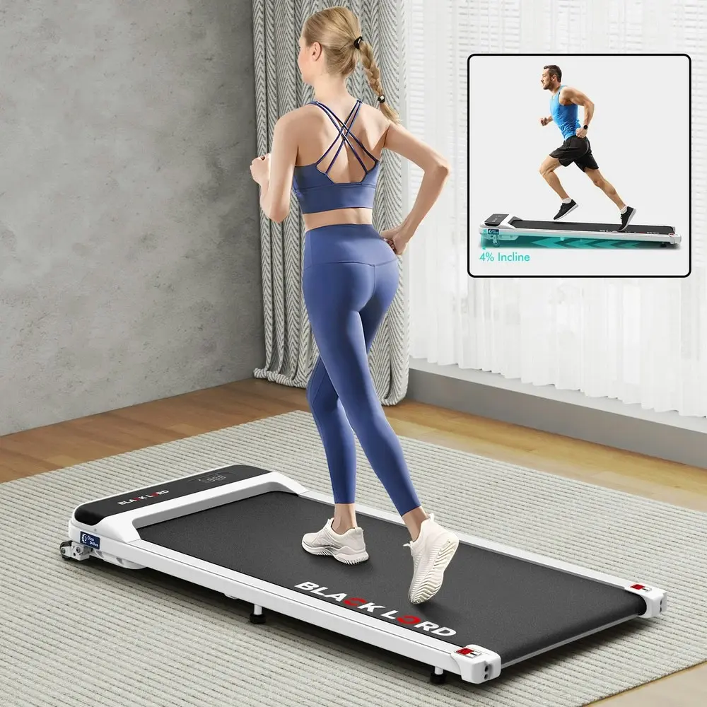 Black Lord Treadmill Electric Walking Pad Home Office Gym Fitness Incline MS2 White