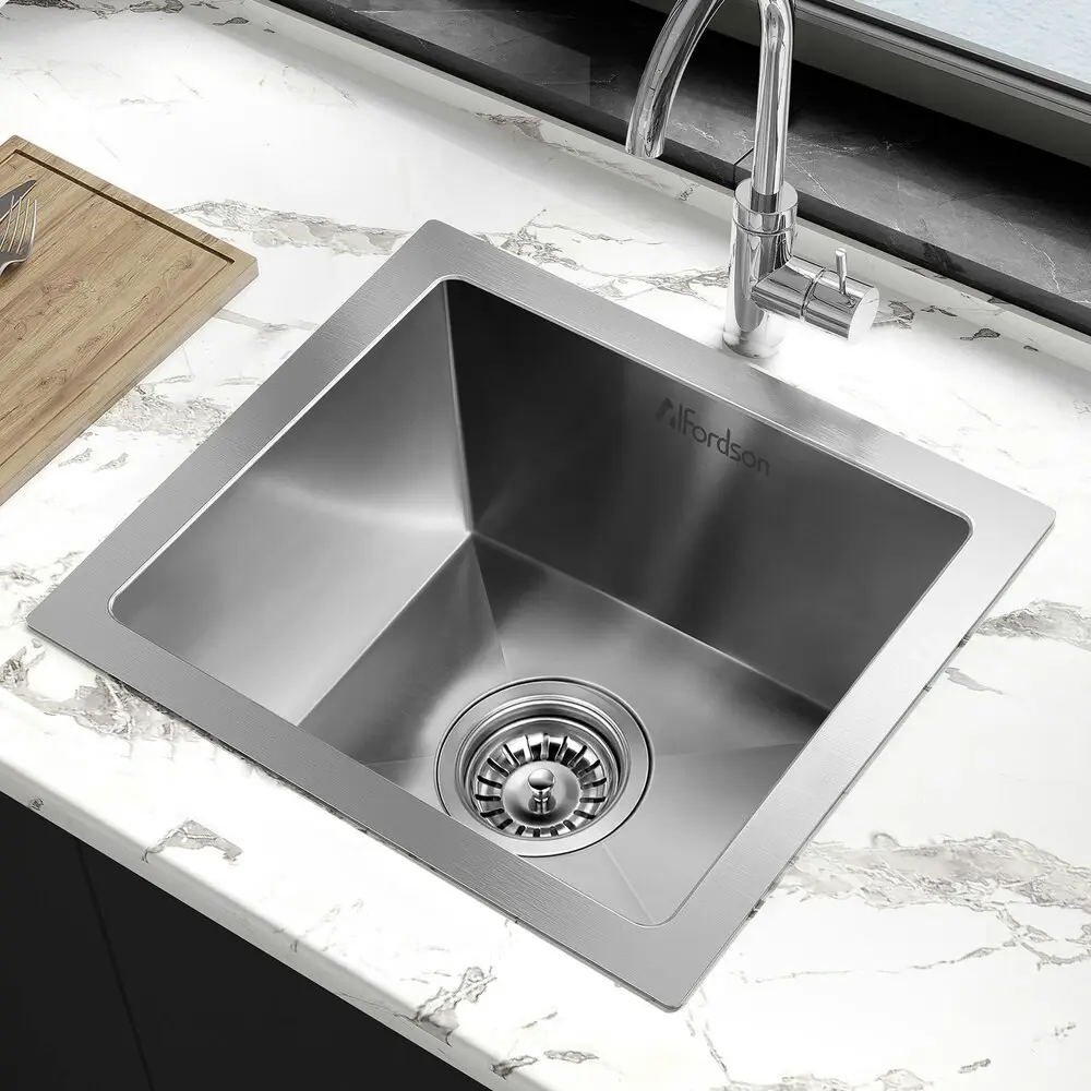 Alfordson Kitchen Sink Stainless Steel Drop in Flush Under Mount Basin 340X310MM