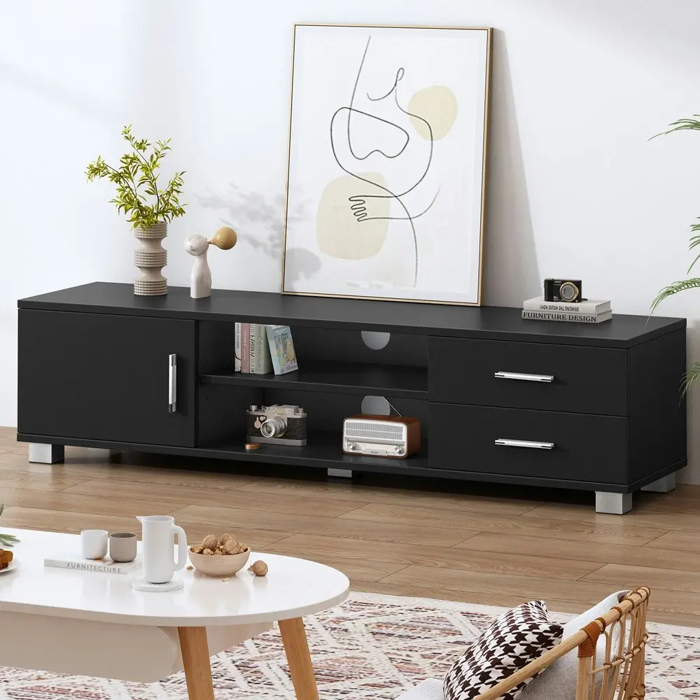 Alfordson Entertainment Unit Cabinet 120cm Black