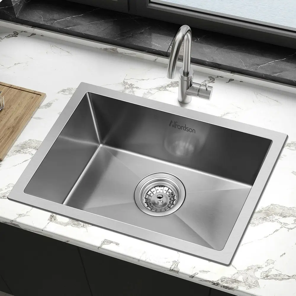 Alfordson Kitchen Sink Stainless Steel Drop in Flush Under Mount Bowl 450X300MM