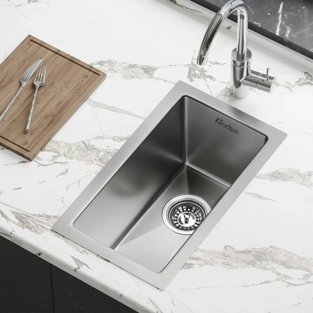 Alfordson Kitchen Sink Stainless Steel Drop in Flush Under Mount Basin 250X450MM