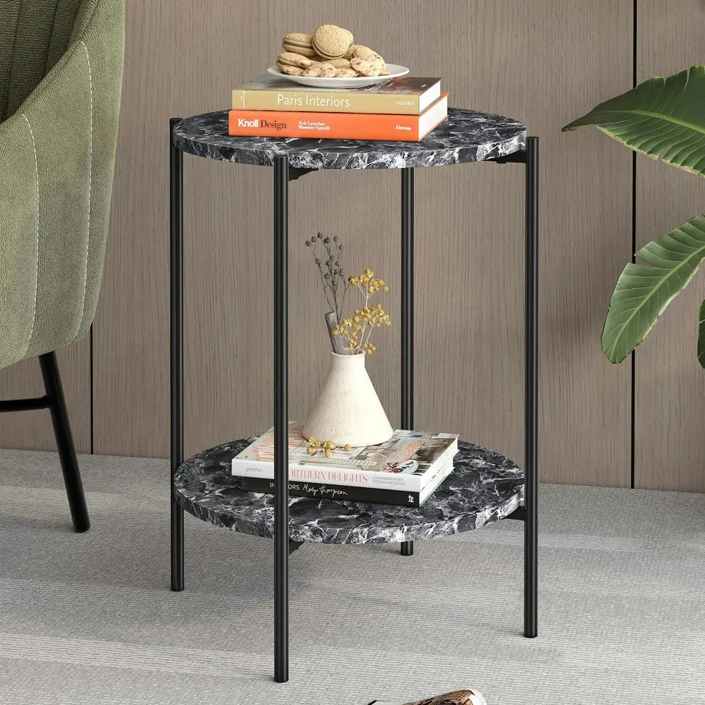 Alfordson Side Table Sofa End Bedside Nightstand Grey